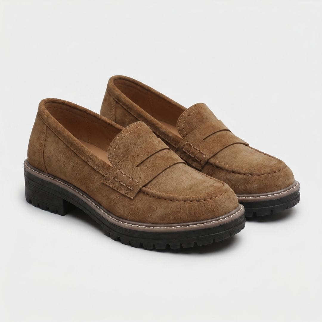 Mocassins en daim chunky