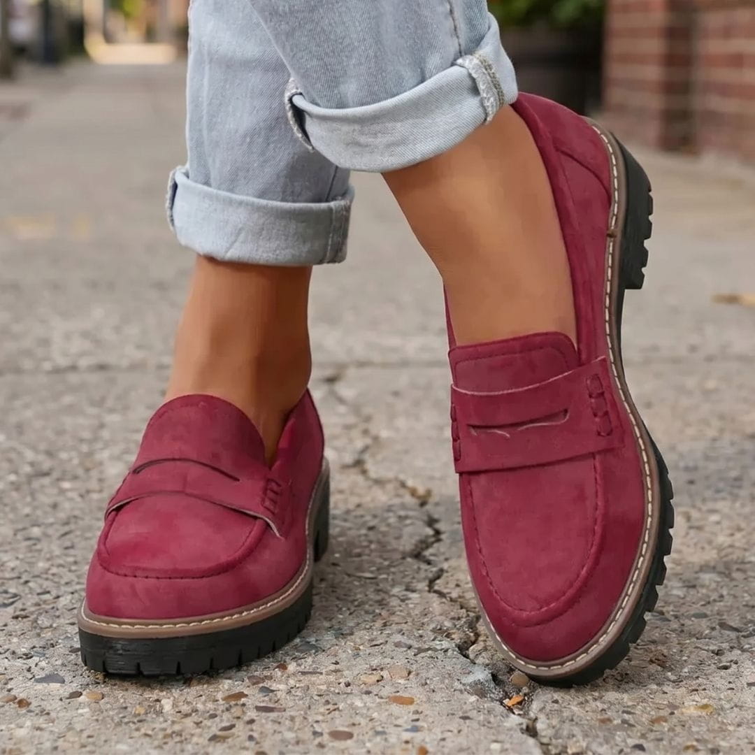 Mocassins en daim chunky