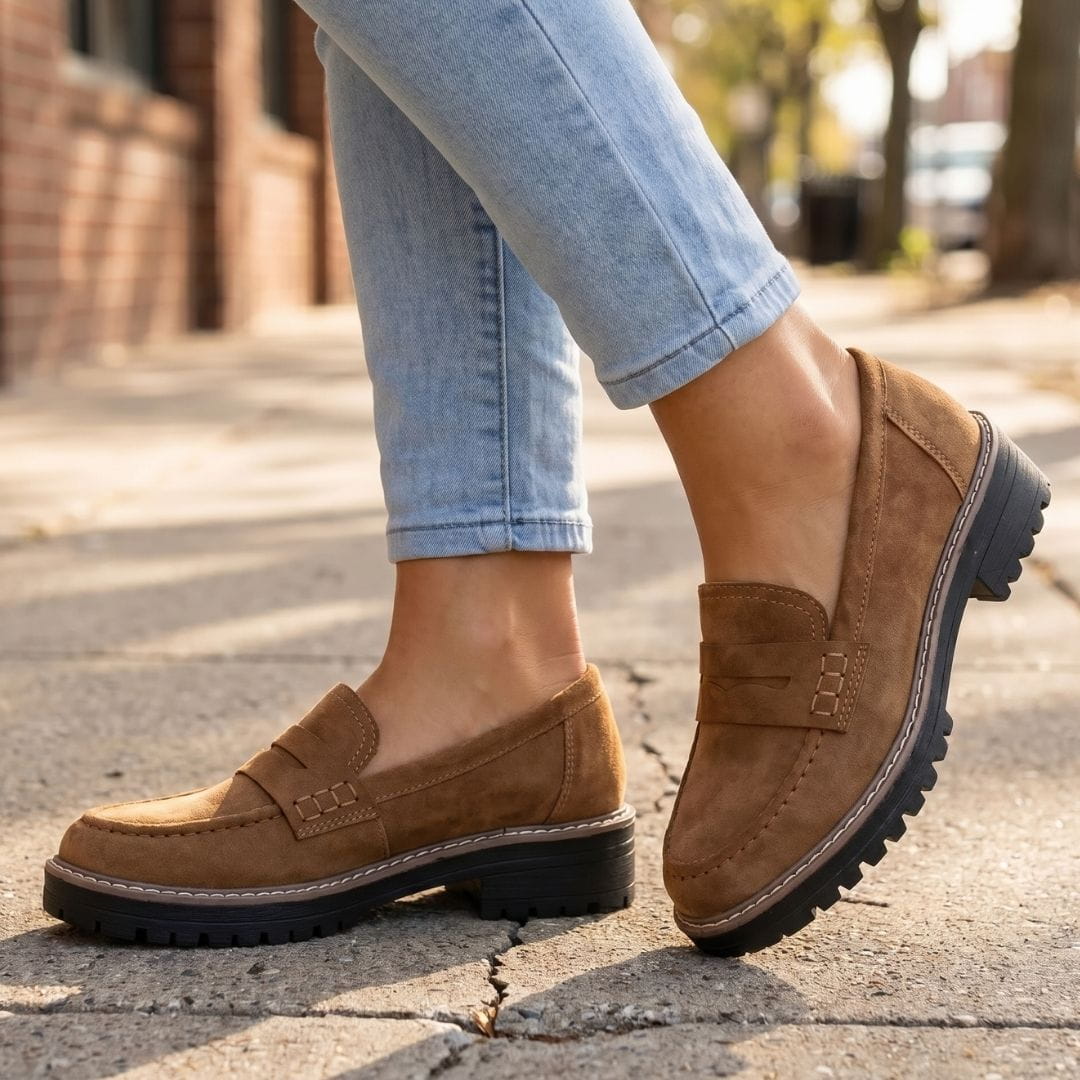 Mocassins en daim chunky