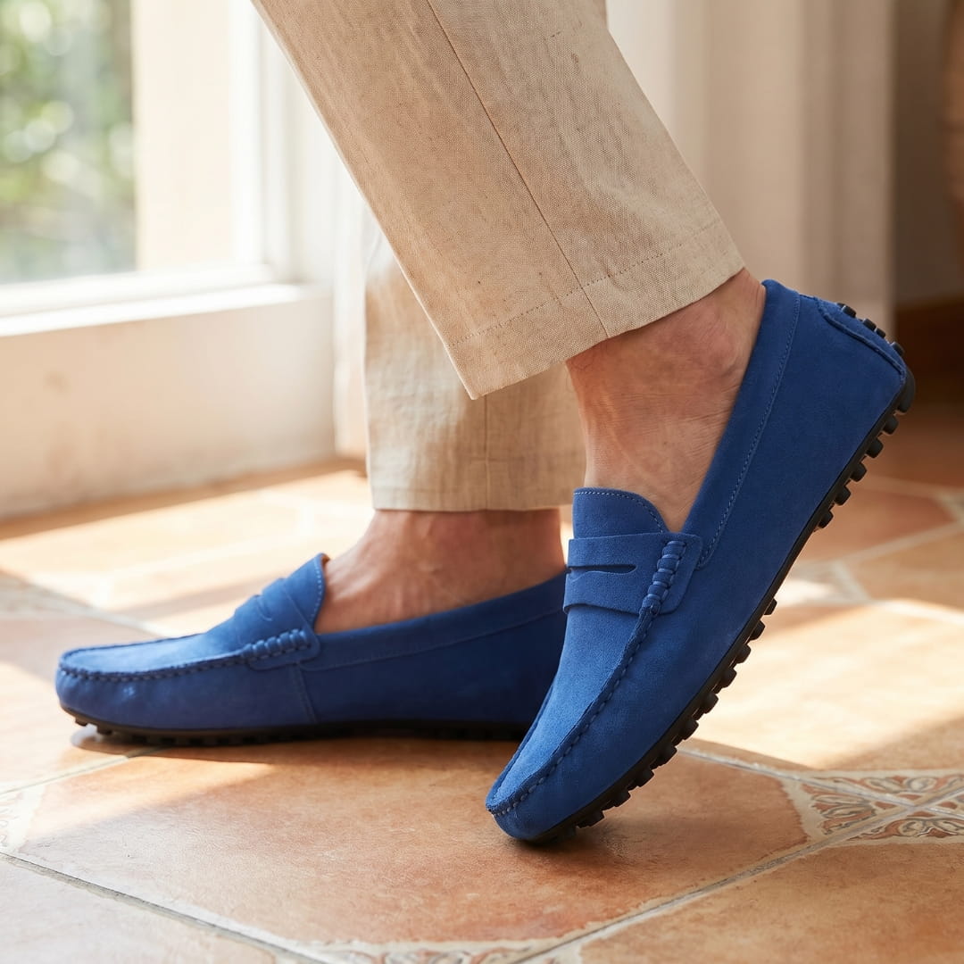 Mocassins casual en daim pour homme