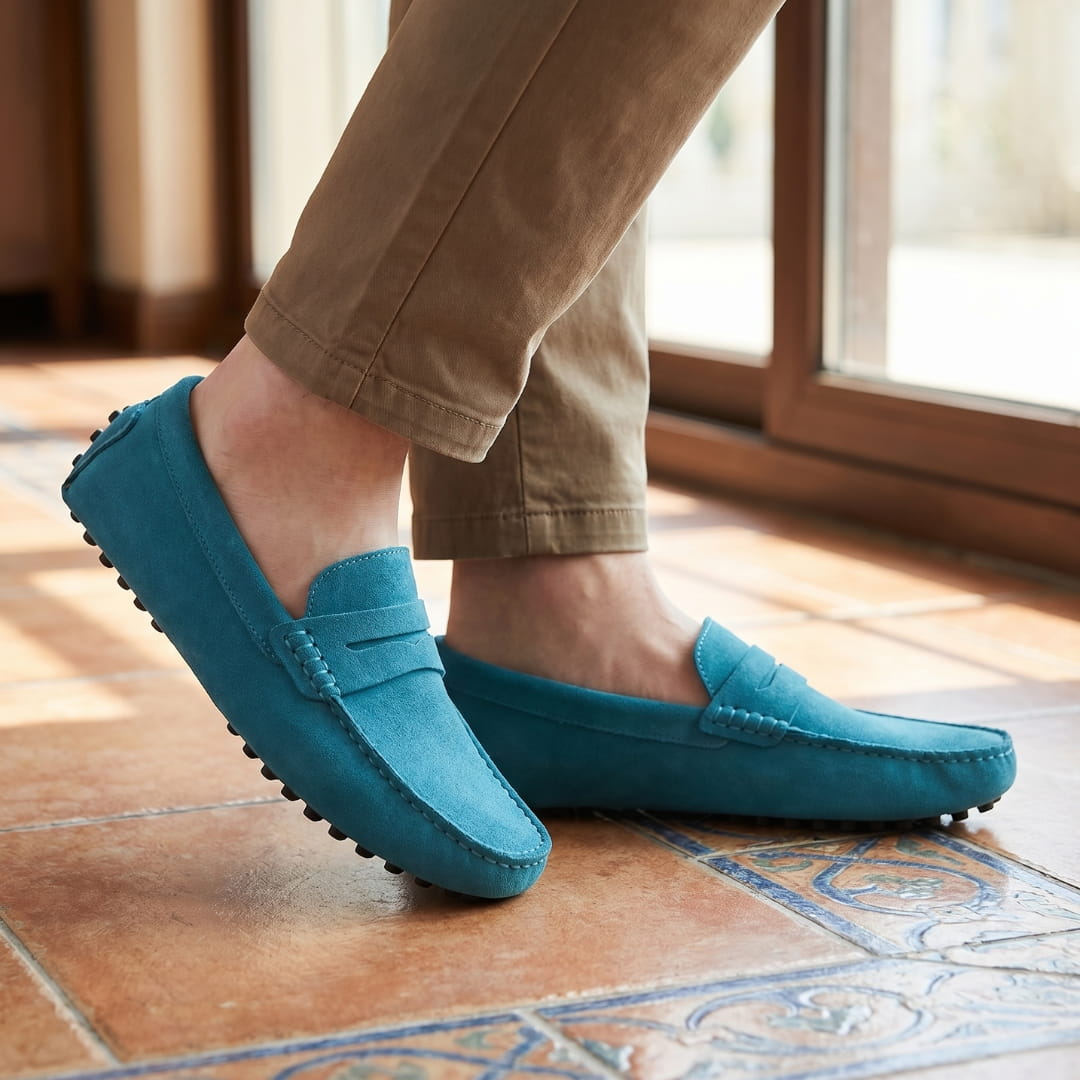 Mocassins casual en daim pour homme