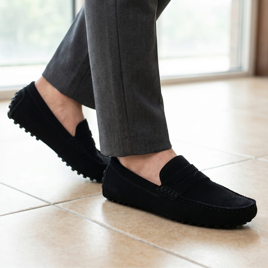 Mocassins casual en daim pour homme