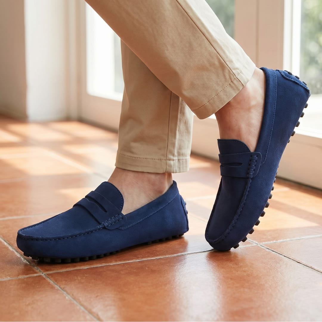 Mocassins casual en daim pour homme