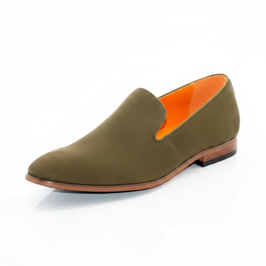 Mocassins en daim kaki pour homme
