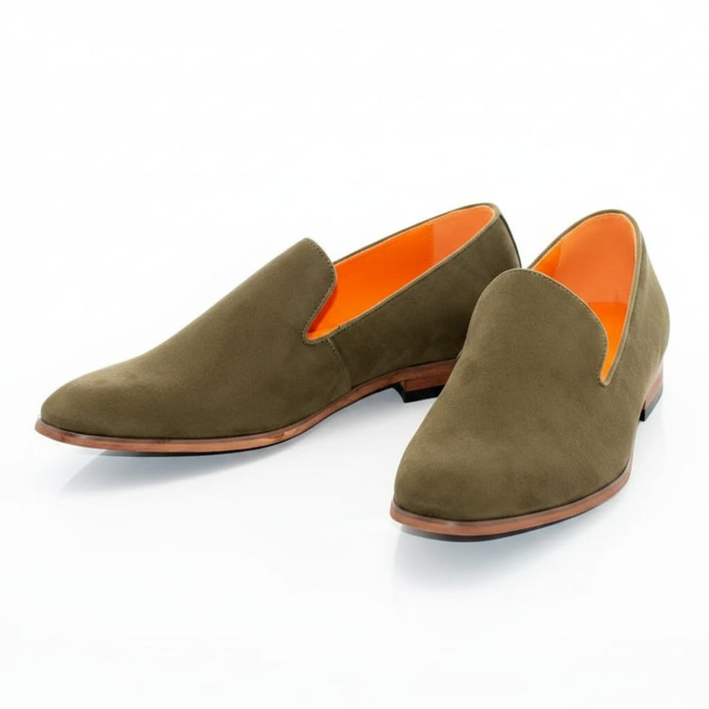 Mocassins en daim kaki pour homme