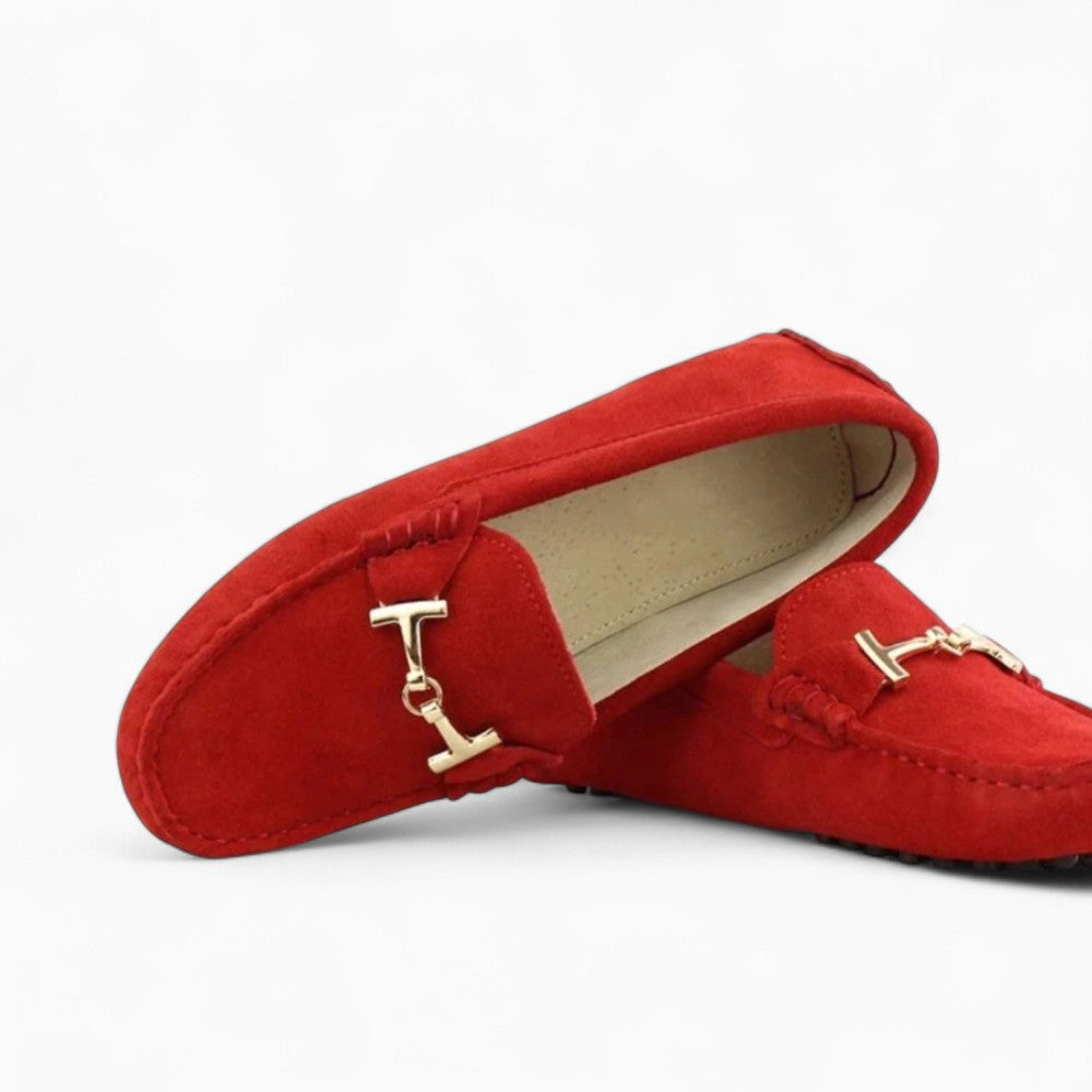 Mocassins rouges à bout rond