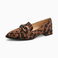 Mocassins à petit talon et motif léopard