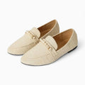 Mocassins avec perles blanches