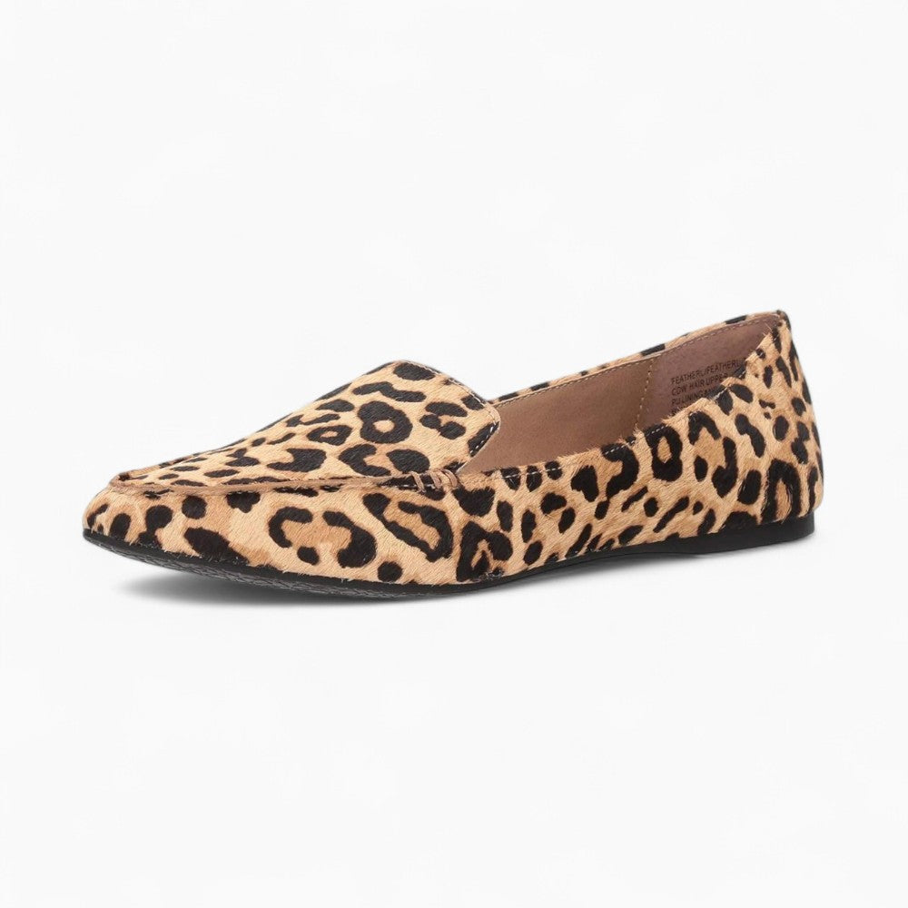 Mocassins en velours léopard