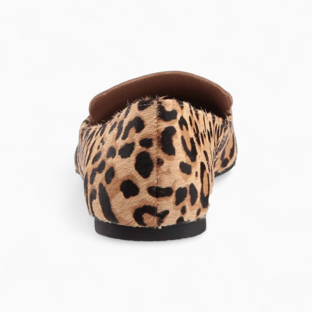 Mocassins en velours léopard