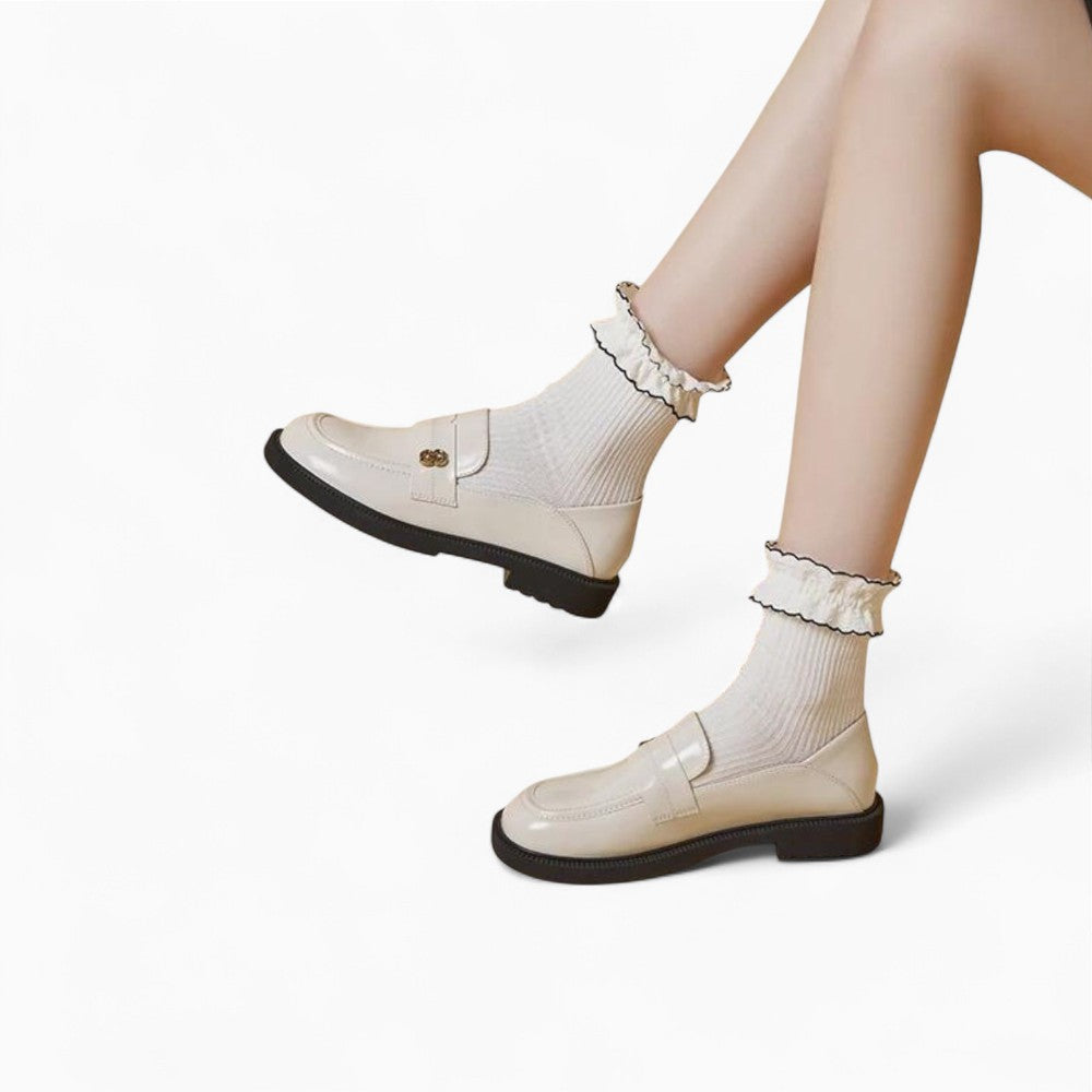 Mocassins blanches à plateforme