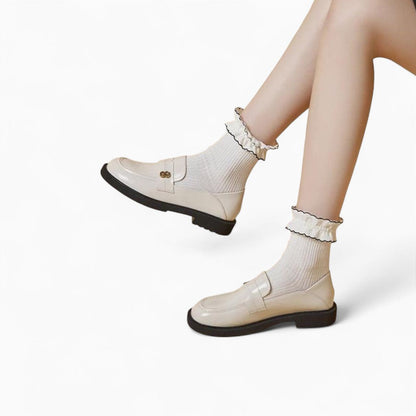 Mocassin blanche à plateforme femme