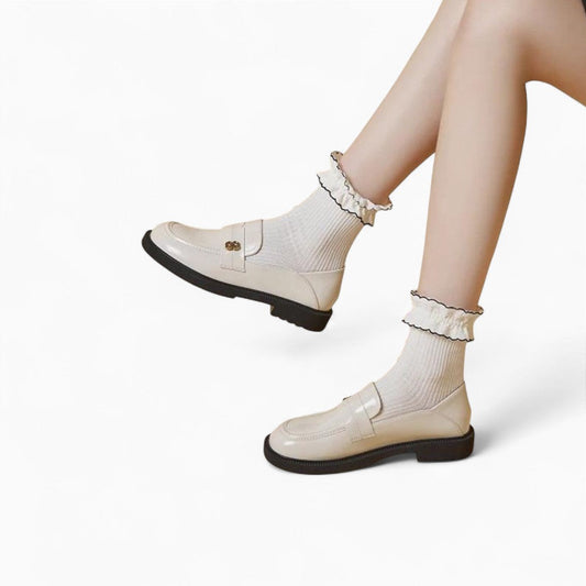 Mocassin blanche à plateforme femme