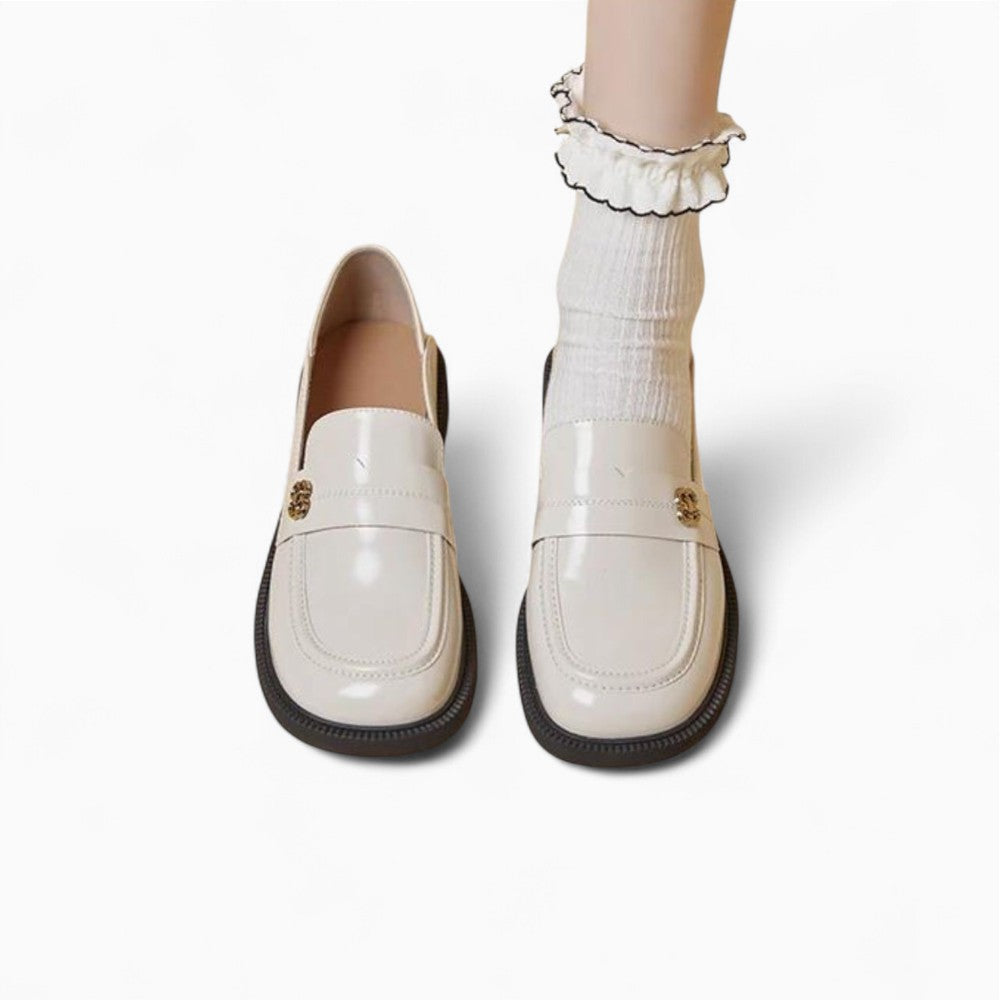 Mocassins blanches à plateforme