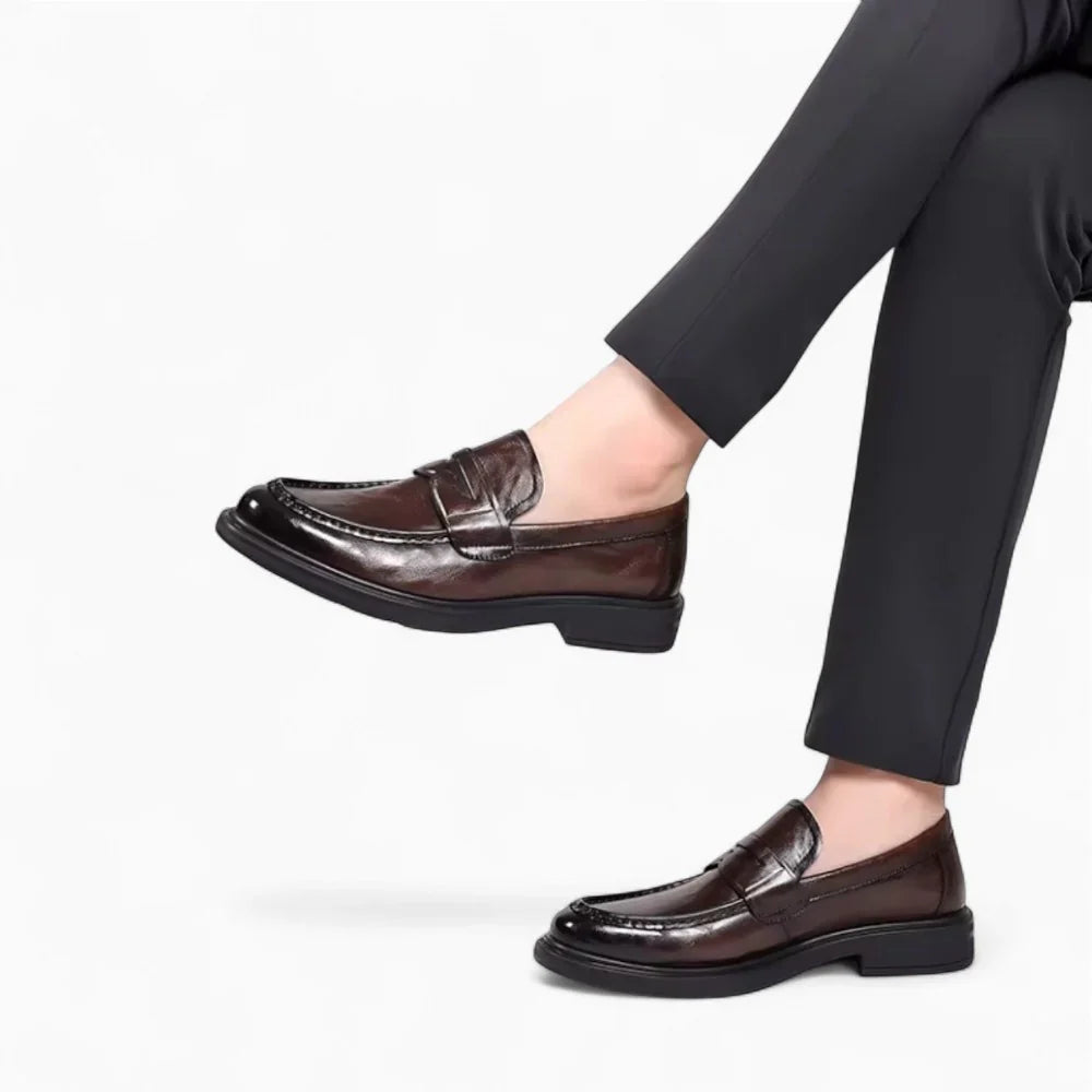 Mocassins en cuir marron pour homme