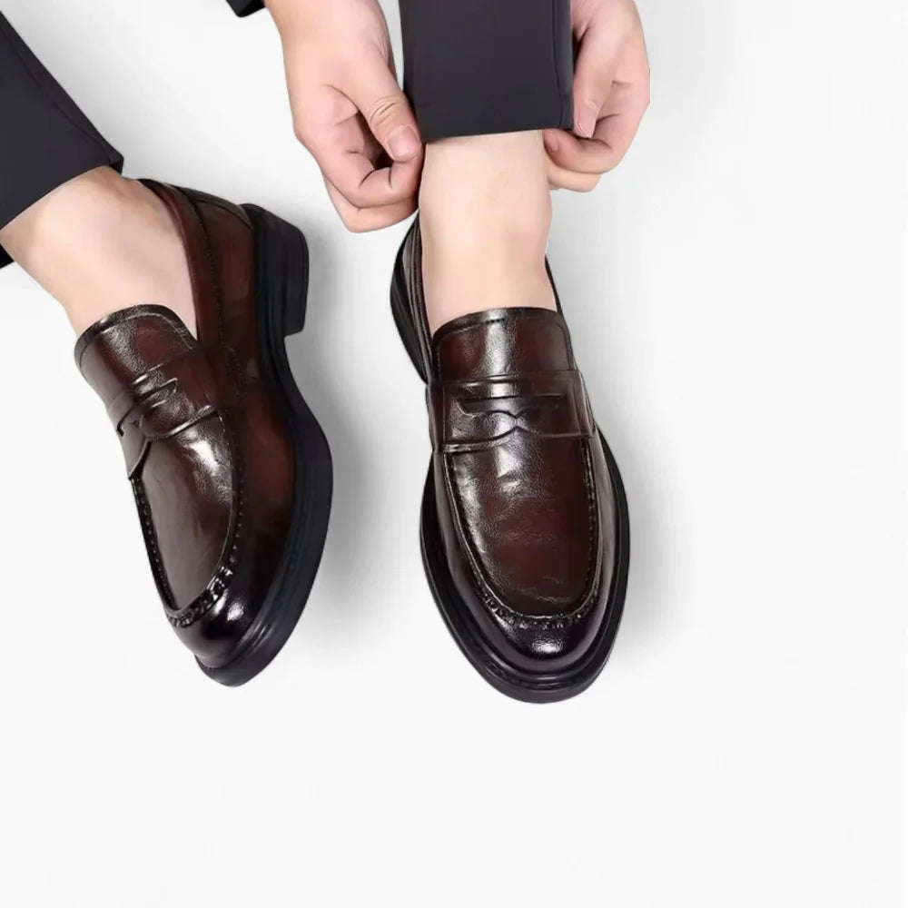 Mocassins en cuir marron pour homme
