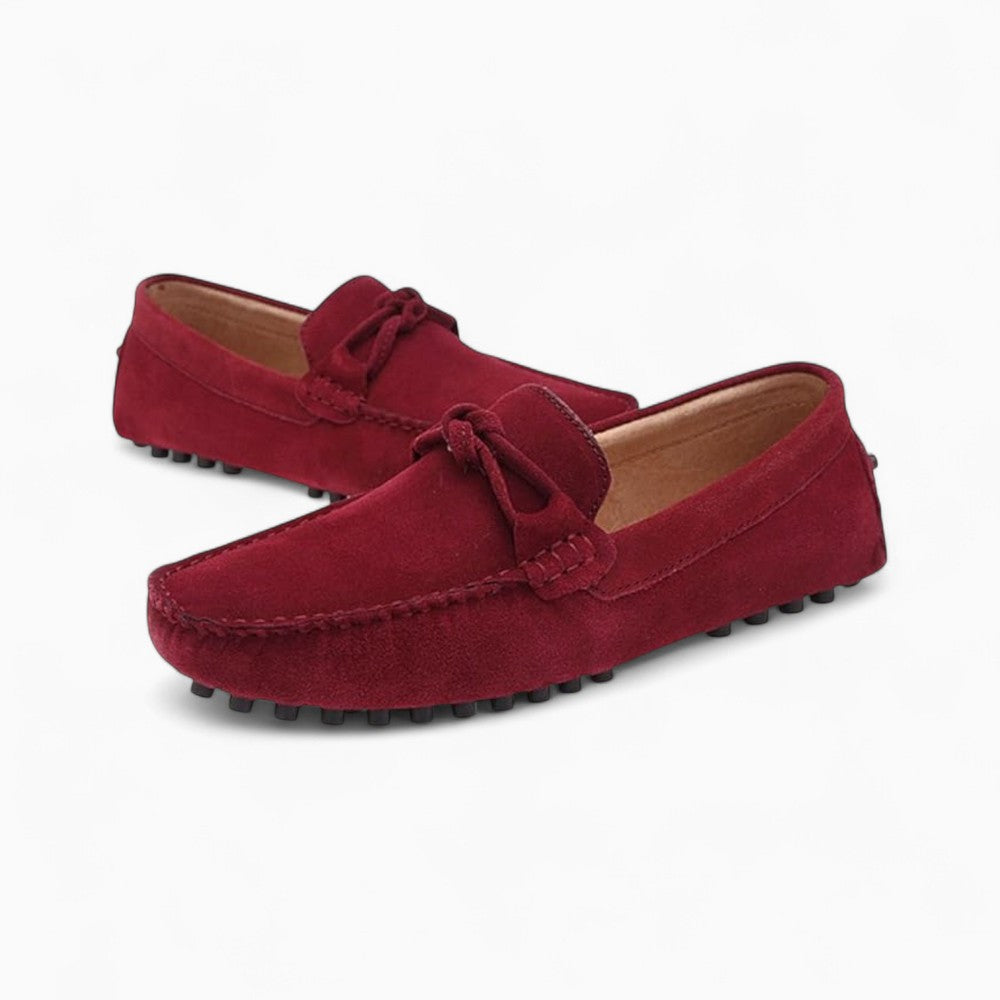 Mocassins en daim rouge pour homme