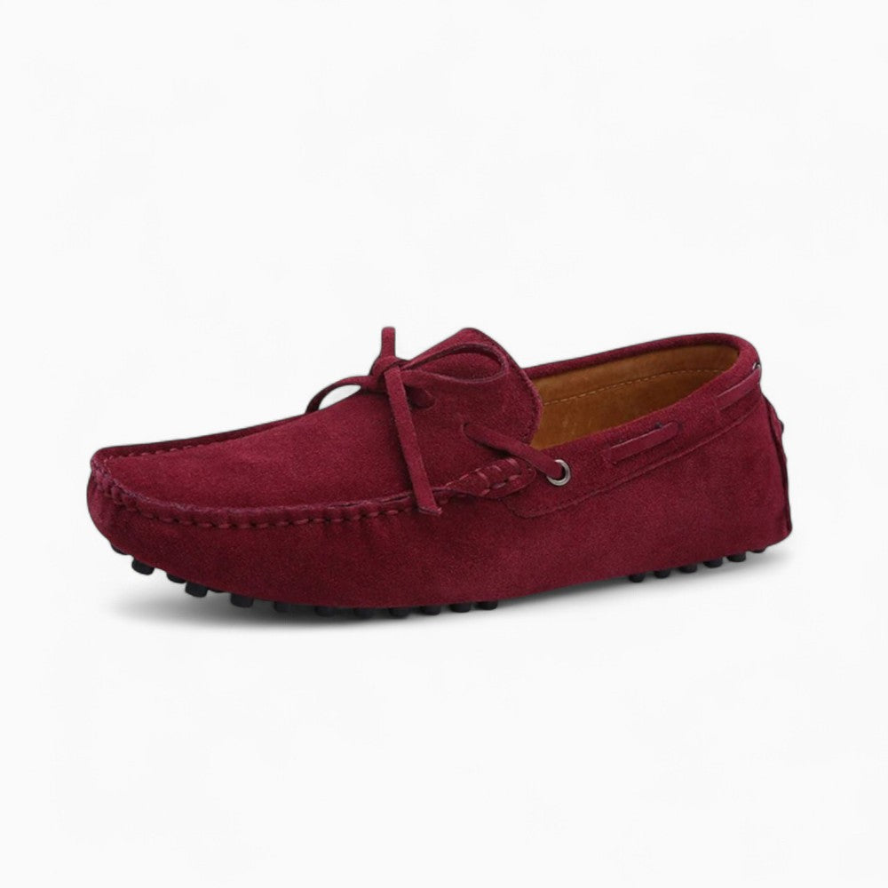Mocassins en daim rouge pour homme