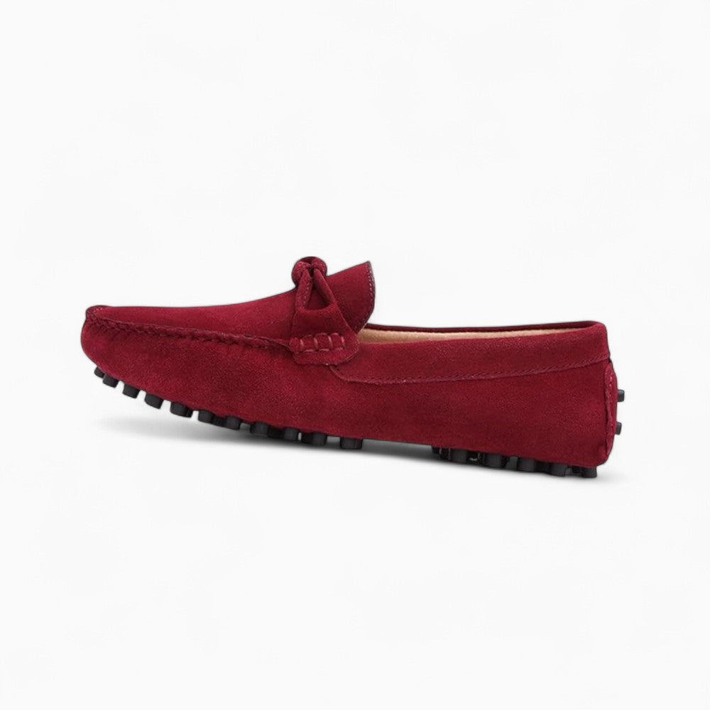 Mocassins en daim rouge pour homme