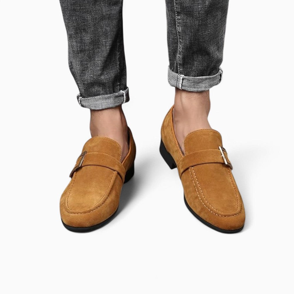 Mocassins en daim et à boucle pour homme