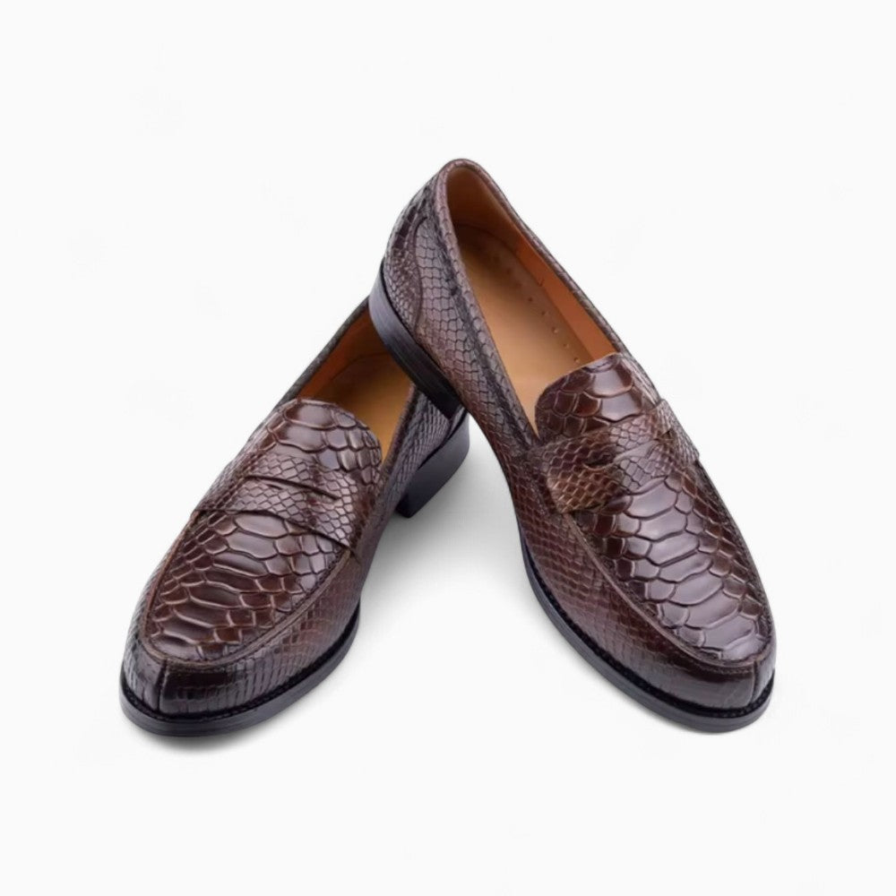 Mocassins en cuir véritable marron pour homme