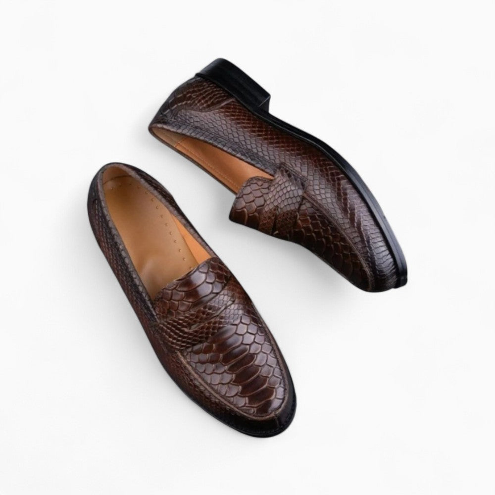 Mocassins en cuir véritable marron pour homme