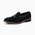 Mocassins en daim noir à glands pour homme