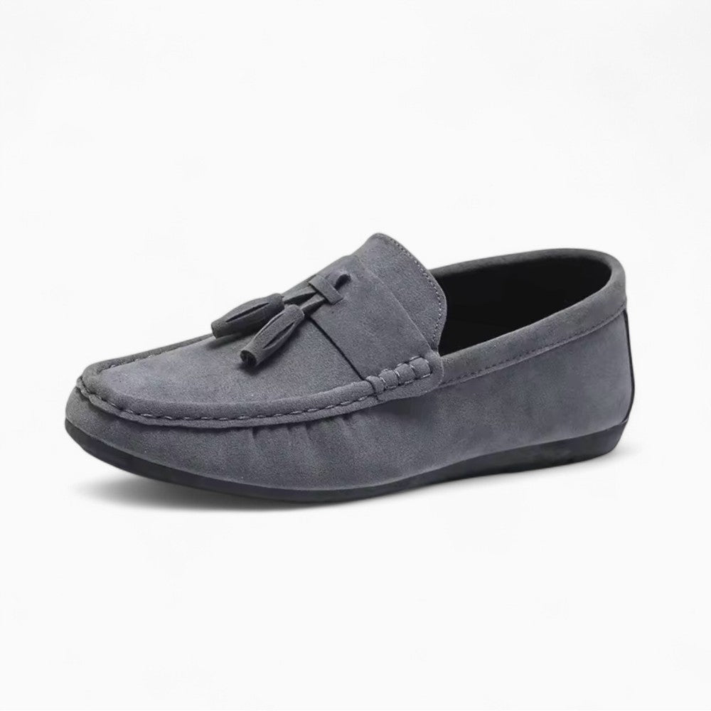 Mocassins gris à glands pour homme
