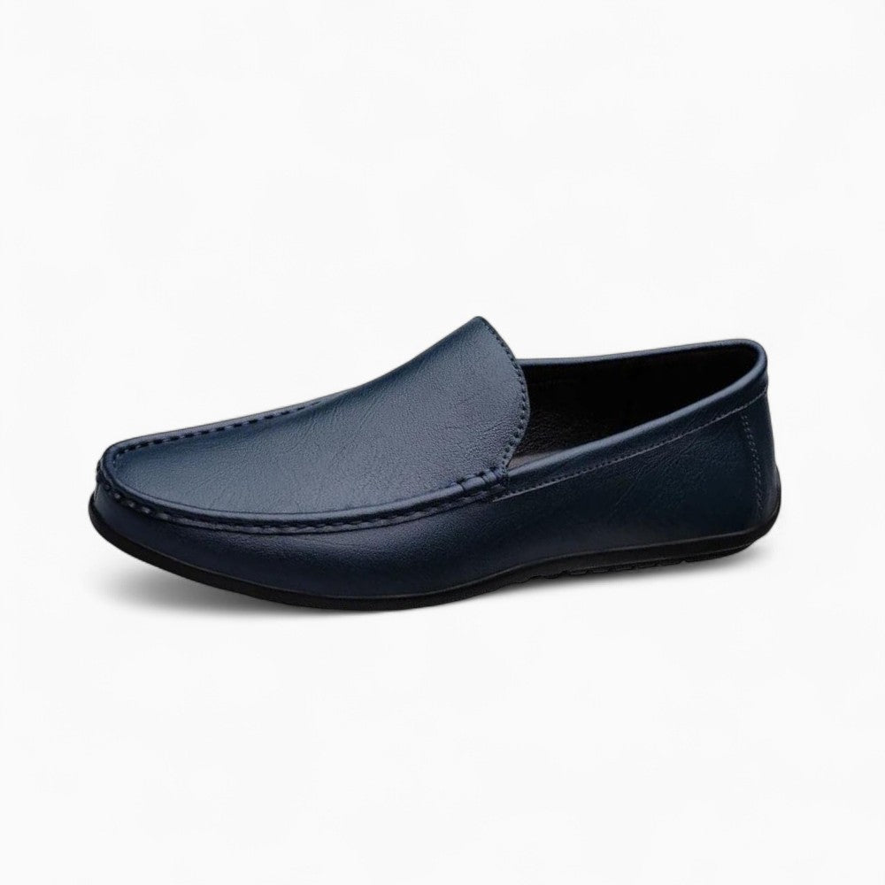 Mocassins en cuir bleu pour homme