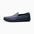 Mocassins bleu marine en cuir pour homme