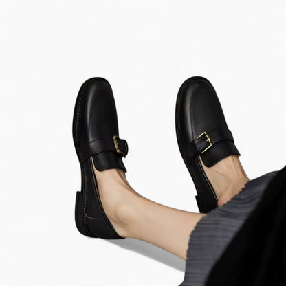 Mocassin avec boucle en métal femme