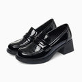Mocassins à talons en cuir verni