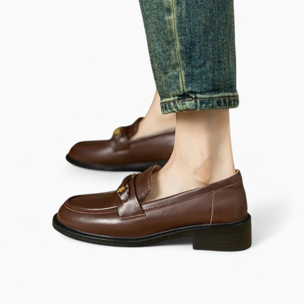 Mocassins en cuir marron foncé