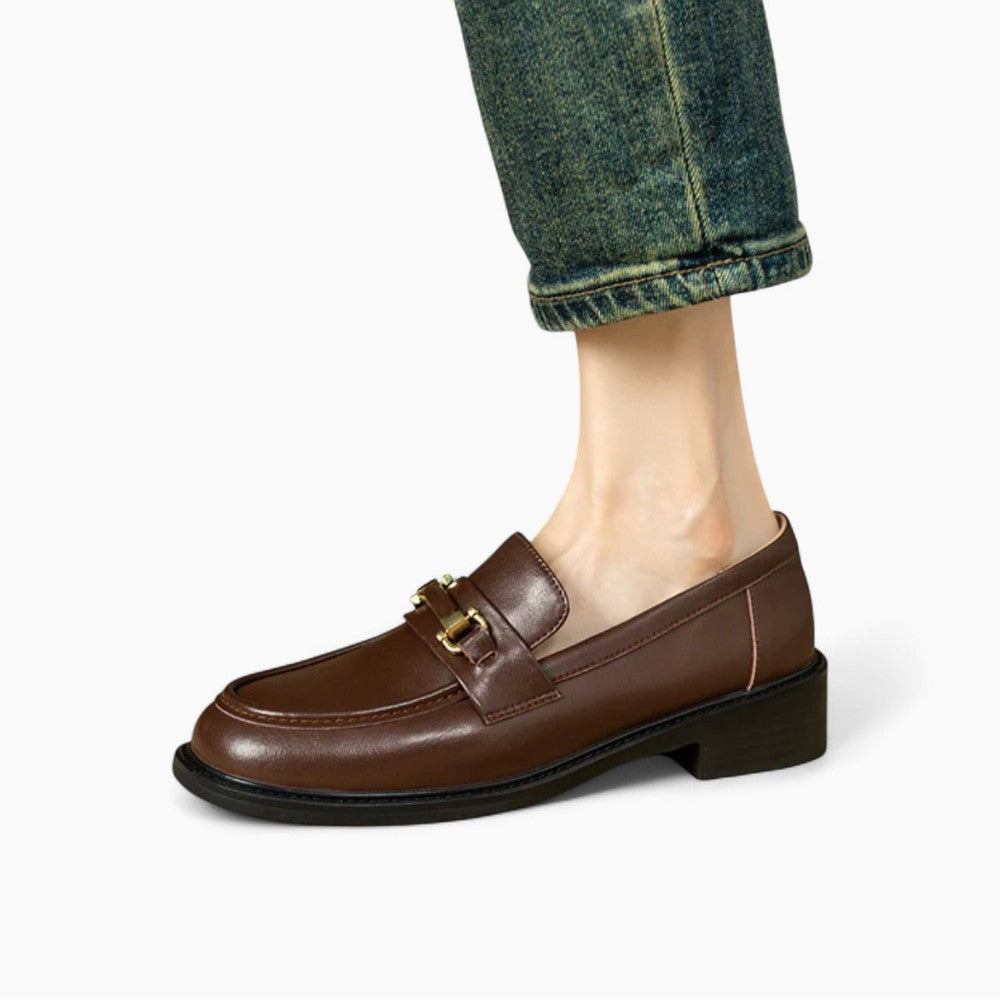 Mocassins en cuir marron foncé