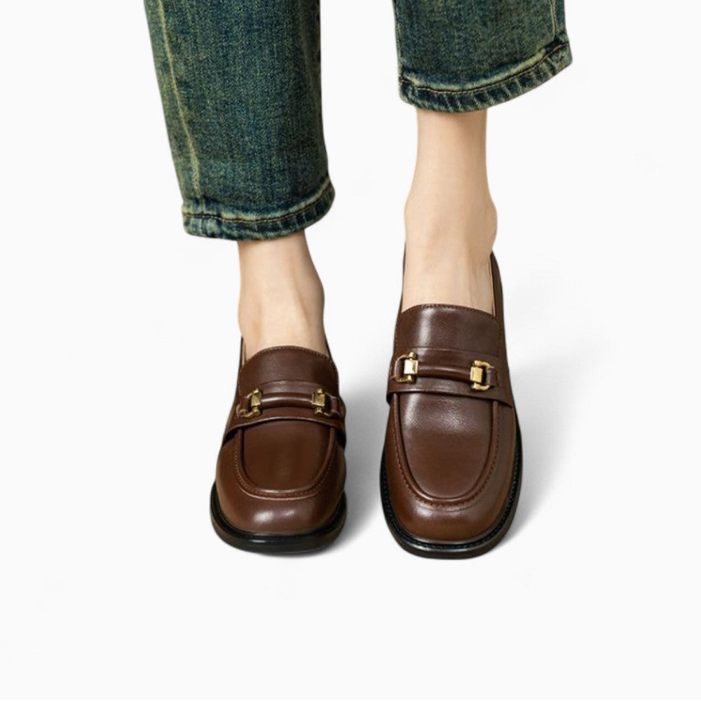 Mocassins en cuir marron foncé