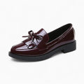 Mocassins en cuir vernis bordeaux