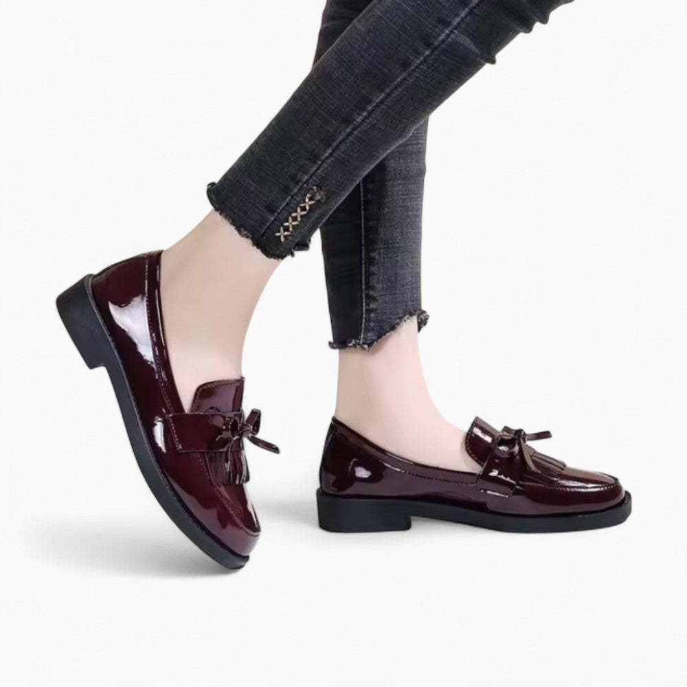 Mocassins vernis avec franges