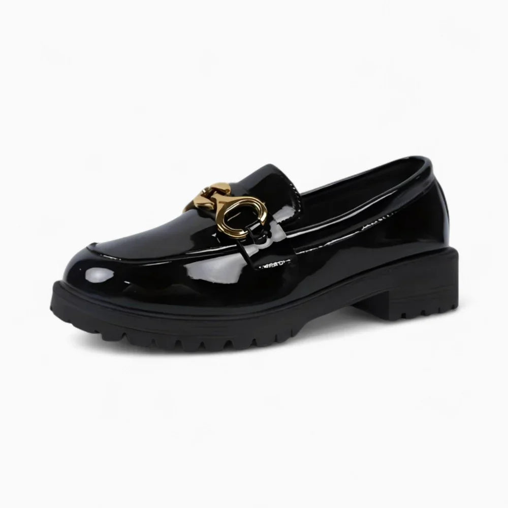 Mocassins à plateforme vernis noir