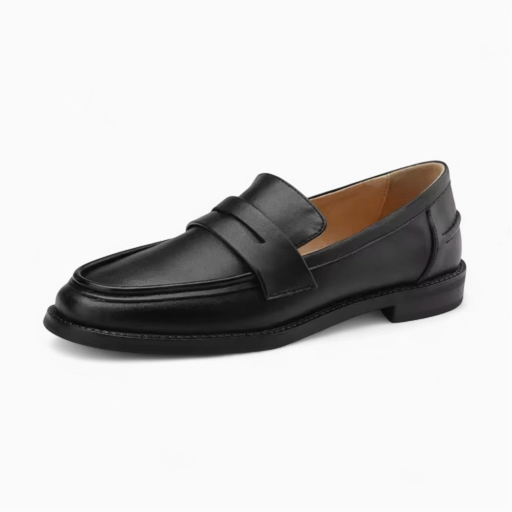 Mocassins en cuir noir classique