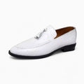 Mocassins à glands vernis blanc pour homme