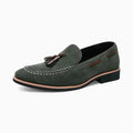 Mocassins en daim vert à glands pour homme