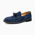 Mocassins en daim bleu à glands pour homme