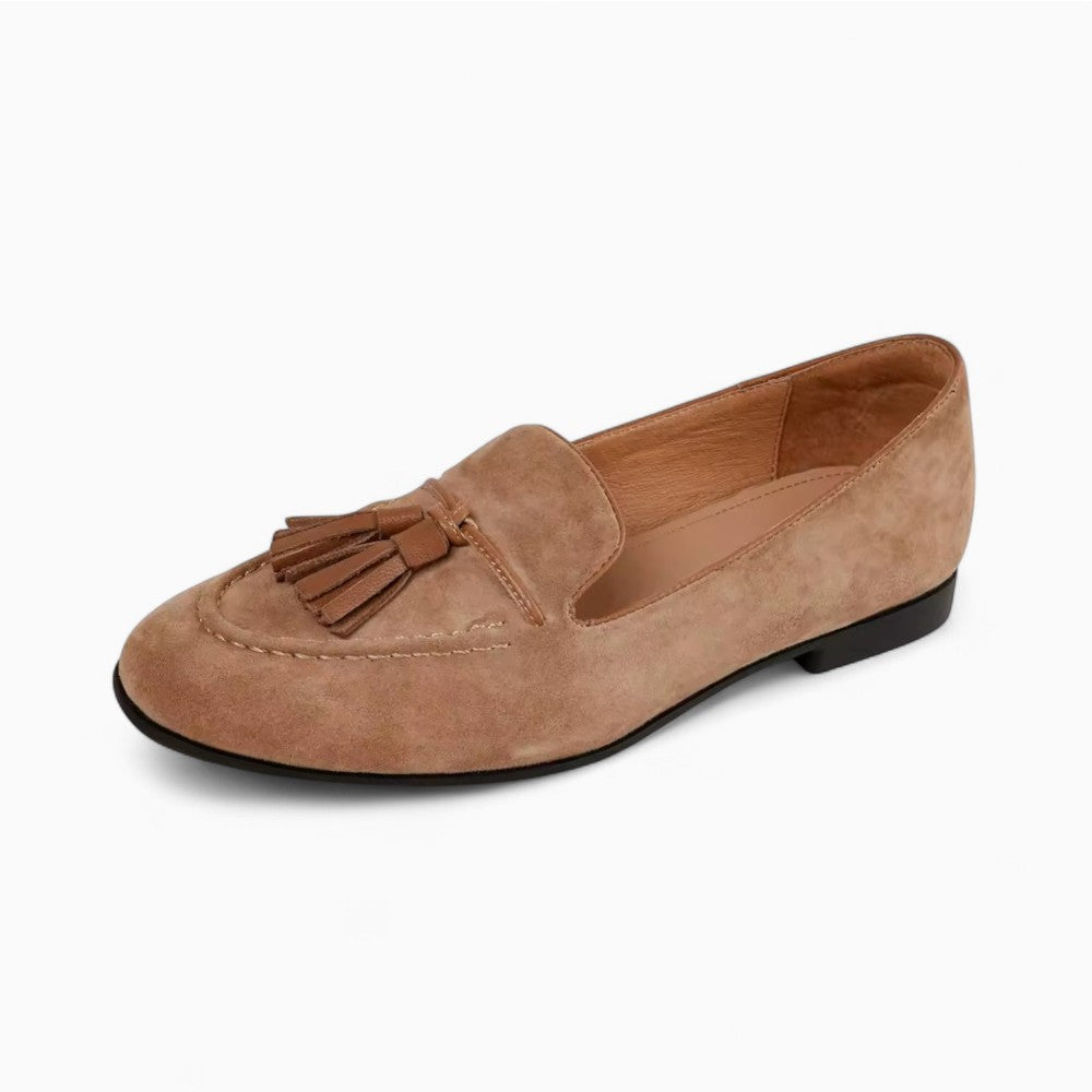 Mocassins en daim marron à glands