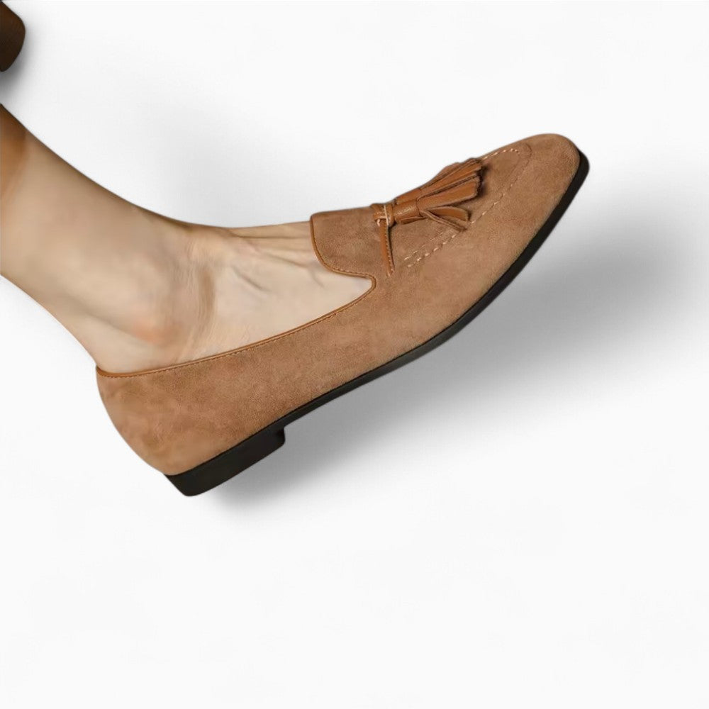 Mocassins en daim marron à glands