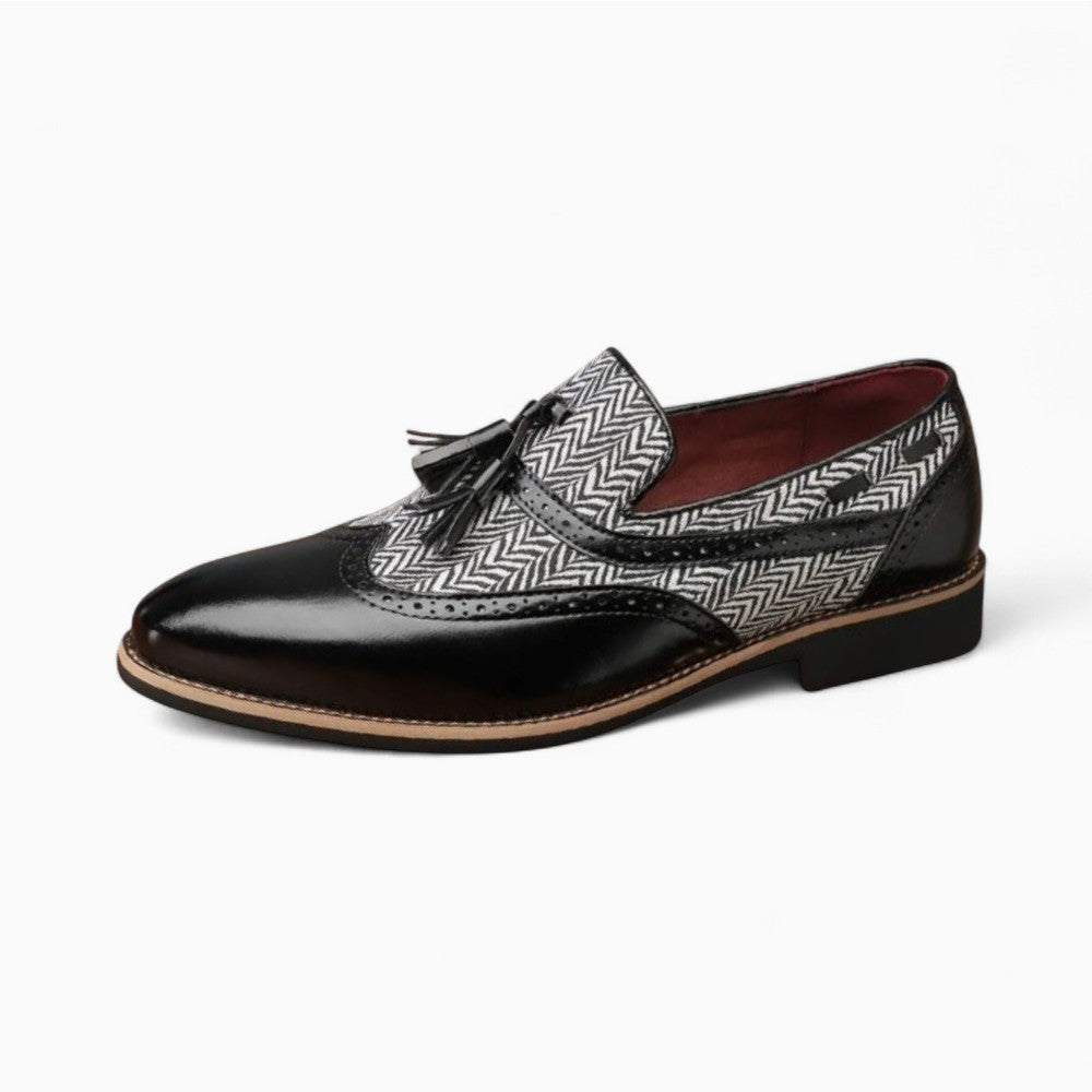Mocassins à motif chevron et à glands pour homme