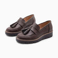 Mocassins marron à plateforme et à glands