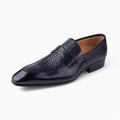 Mocassins en cuir noir à bout pointu pour homme