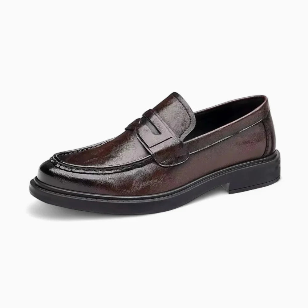 Mocassins en cuir marron pour homme