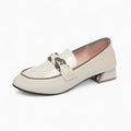 Mocassins à talon carré blanc