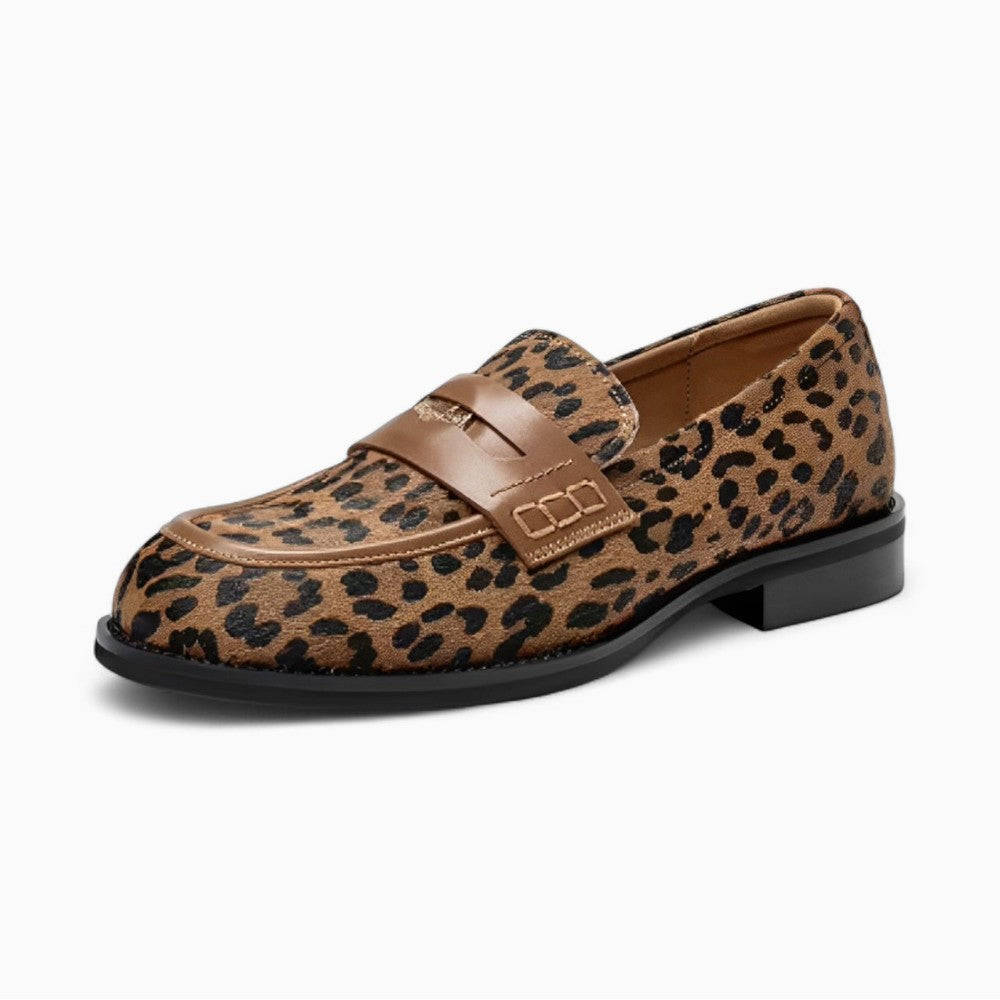 Mocassins à motif léopard